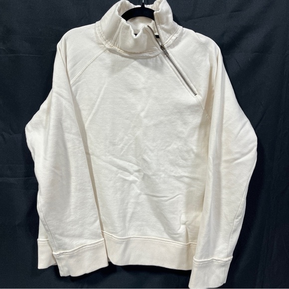 Free People We The Free Sz L Cream Side 1/4 Zip - Picture 1 of 9